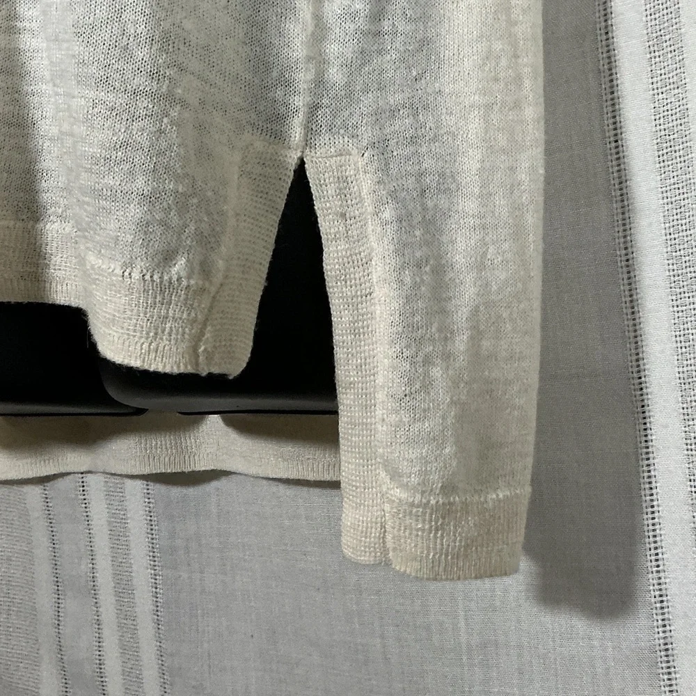 J. Crew Cream Lightweight Sweater Top Small Coastal Minimalist